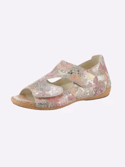 Sandalen & Sandaletten|Waldläufer Sandalette mit Klettverschluss beige-bunt
