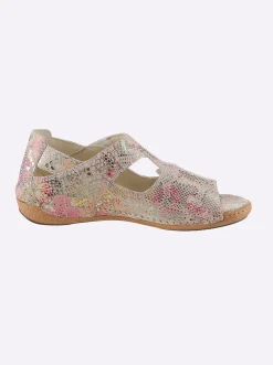 Sandalen & Sandaletten|Waldläufer Sandalette mit Klettverschluss beige-bunt