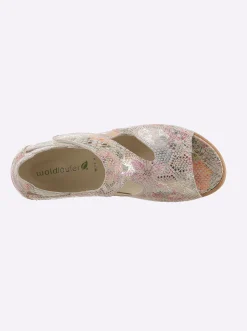 Sandalen & Sandaletten|Waldläufer Sandalette mit Klettverschluss beige-bunt