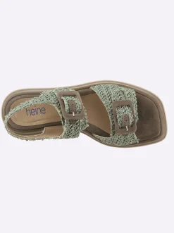 Sandalen & Sandaletten|heine Sandalette mit Plateausohle khaki-oliv