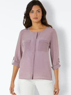 Blusen|heine Satinbluse mauve