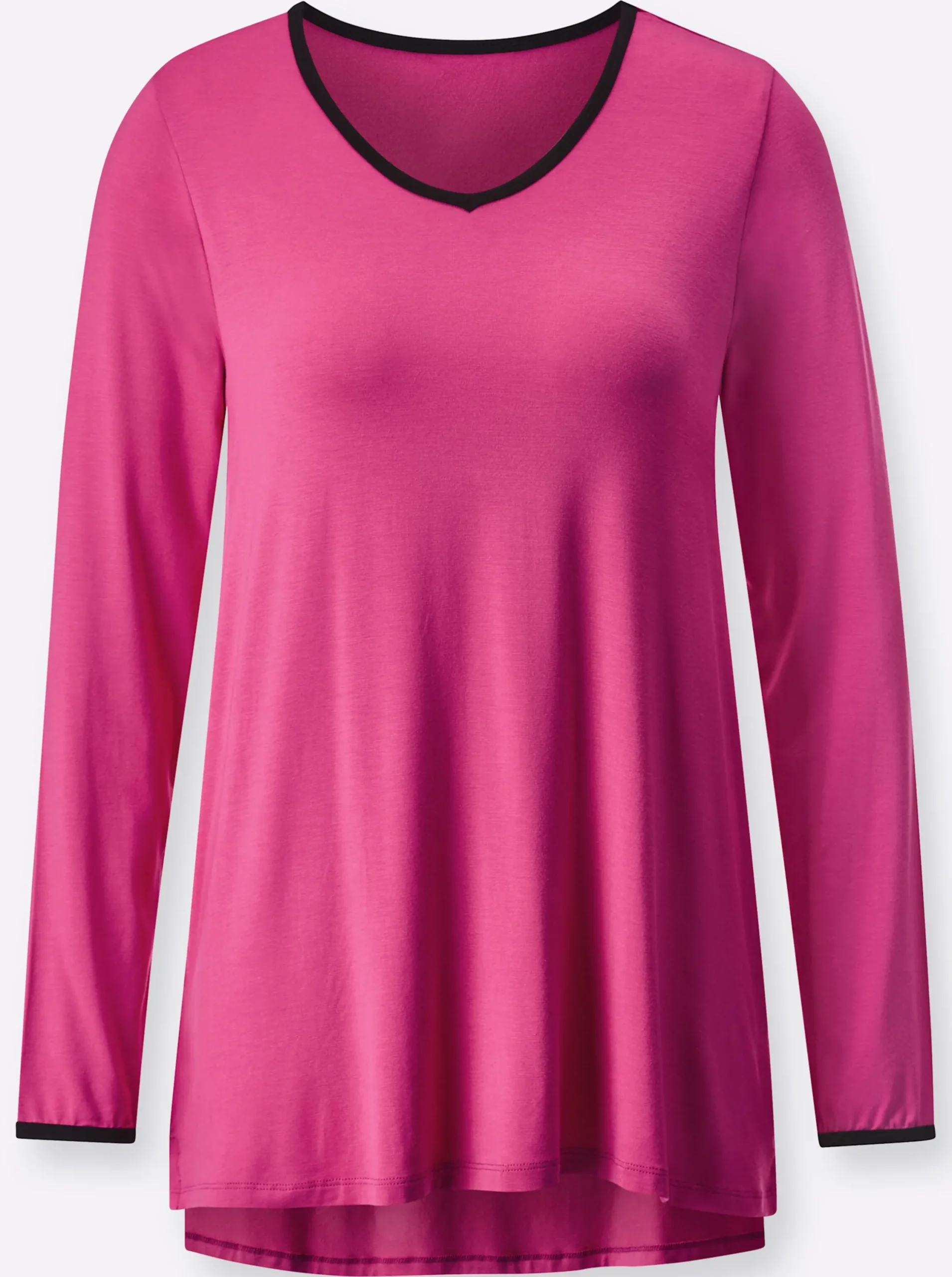 Nachtwäsche|wäschepur Schlafanzug fuchsia-schwarz