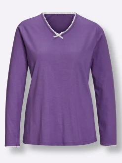 Nachtwäsche|wäschepur Schlafanzug-Shirt lila