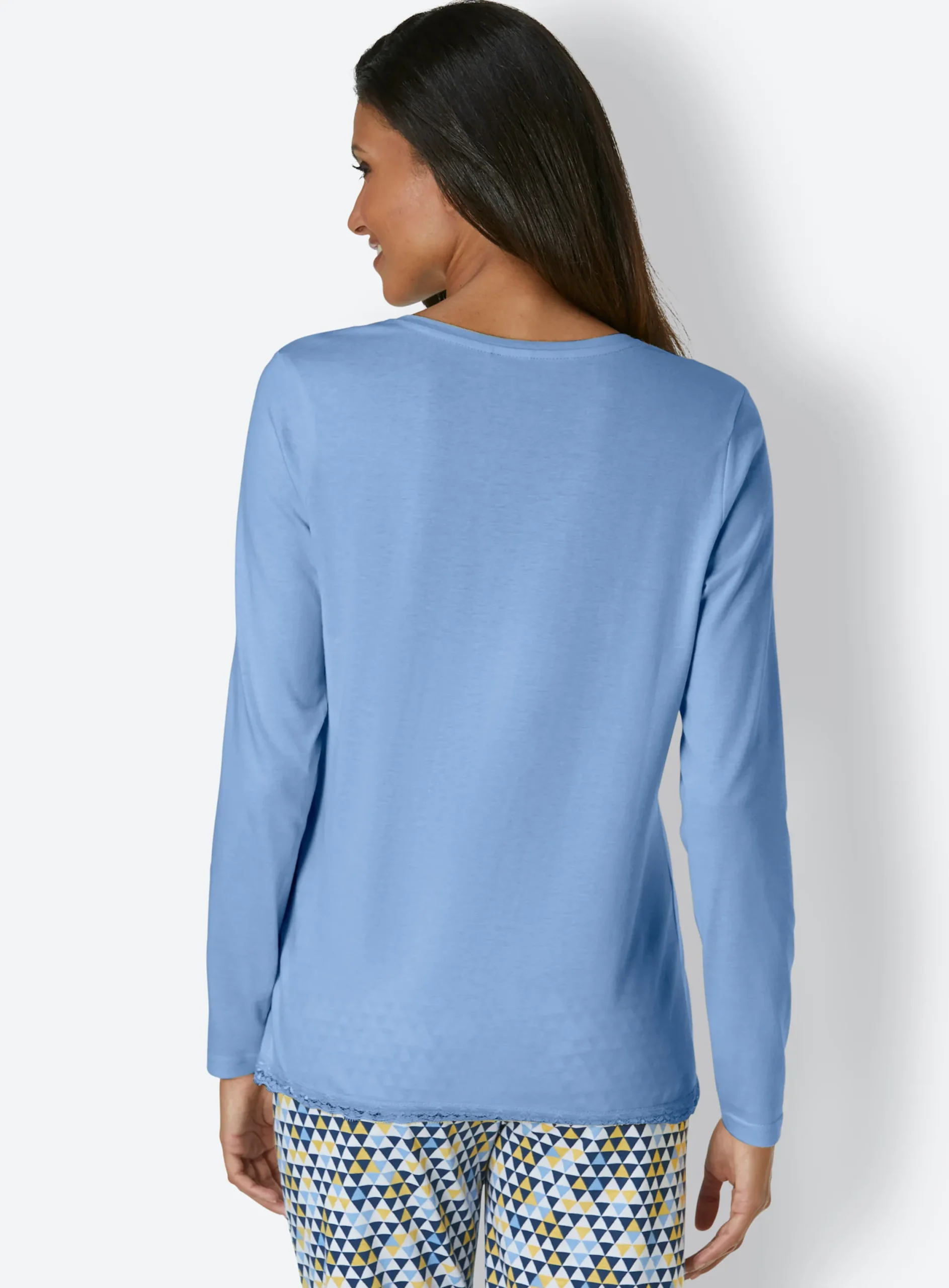 Nachtwäsche|wäschepur Schlafanzug-Shirt himmelblau