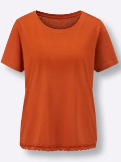 Nachtwäsche|Homewear|wäschepur Schlafanzug-Shirt rostrot