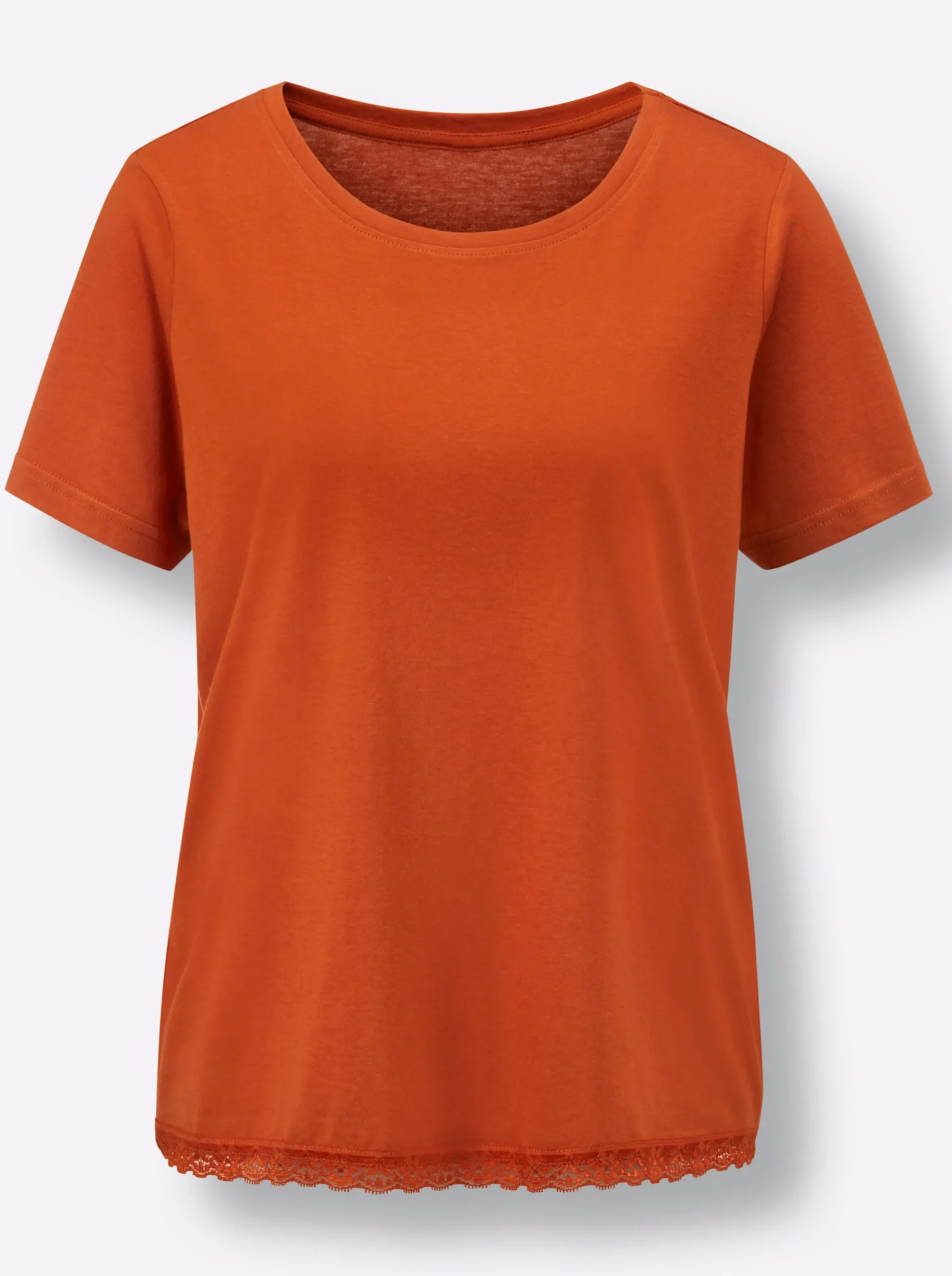Nachtwäsche|Homewear|wäschepur Schlafanzug-Shirt rostrot
