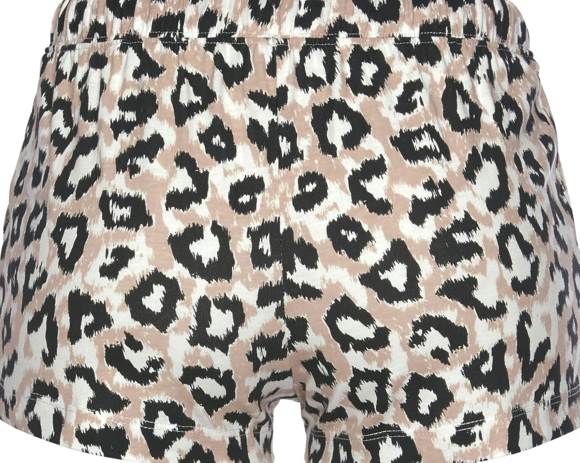 Nachtwäsche|LASCANA Schlafshorts ecru-nougat-schwarz