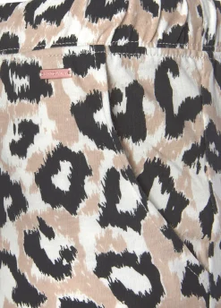 Nachtwäsche|LASCANA Schlafshorts ecru-nougat-schwarz