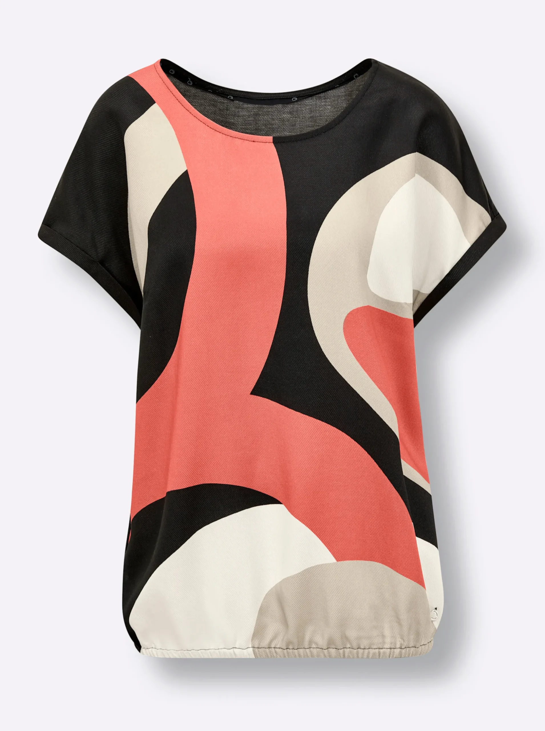 Blusen|CREATION L PREMIUM Schlupfbluse beige-grapefruit-bedruckt