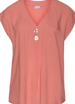 Blusen|LASCANA Schlupfbluse peach