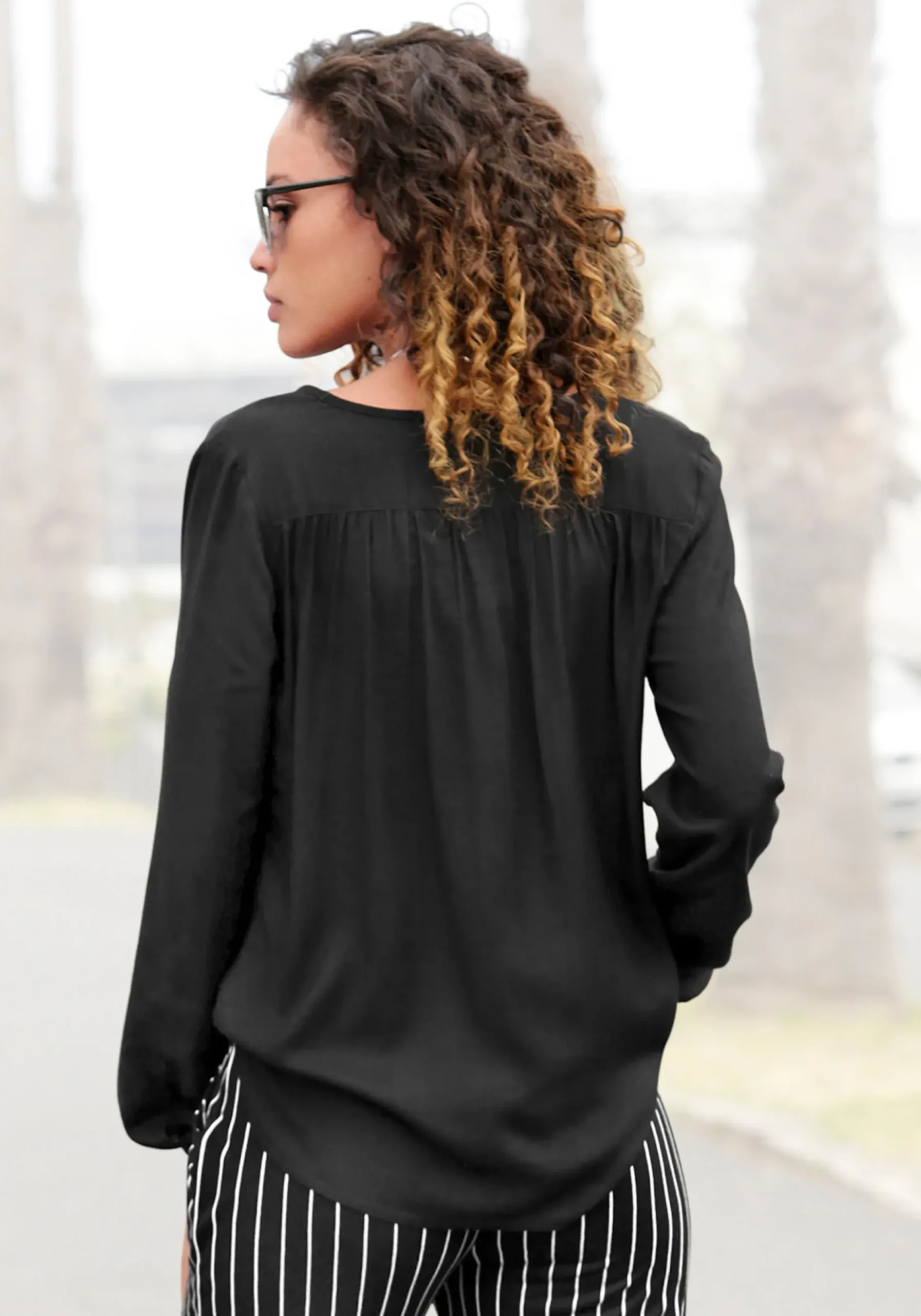 Strandmode|Buffalo Schlupfbluse schwarz