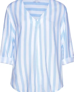 Blusen|Shirts|LASCANA Schlupfbluse weiß-hellblau