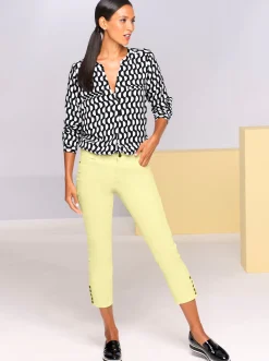 Blusen|heine Schlupf-Bluse schwarz-ecru