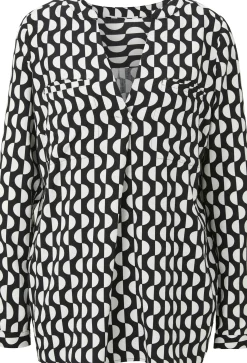 Blusen|heine Schlupf-Bluse schwarz-ecru