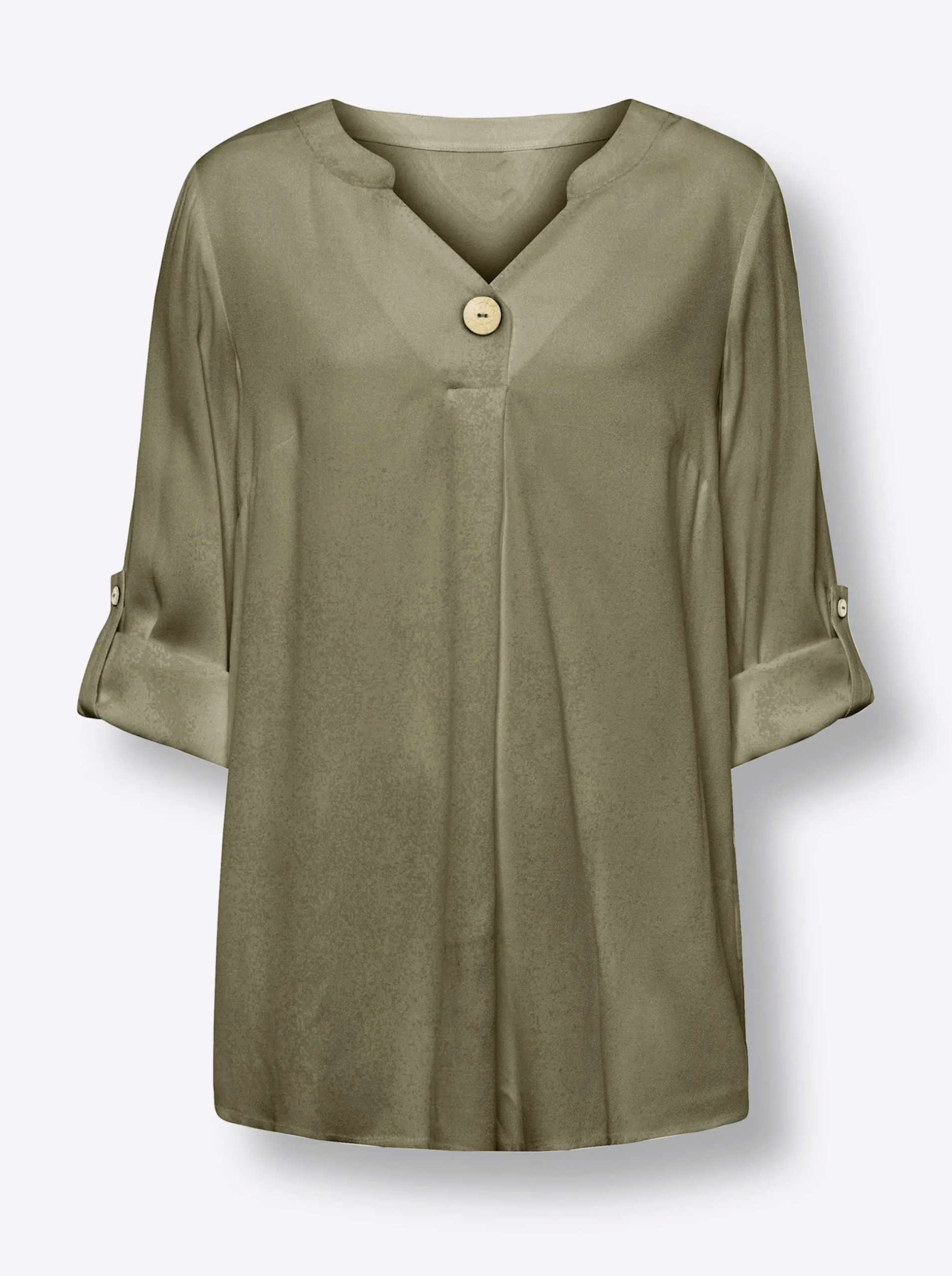 Blusen|heine Schlupfbluse aus Viskose-Crêpe khaki