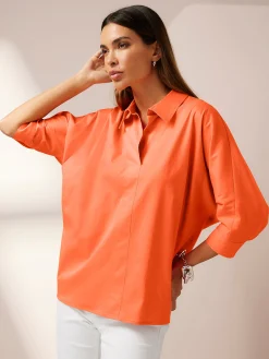 Blusen|heine Schlupfbluse im Oversized-Style orange