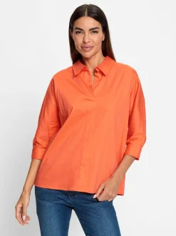 Blusen|heine Schlupfbluse im Oversized-Style orange