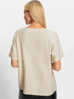 Blusen|heine Schlupfbluse in Crinkle-Optik sand