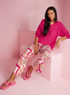 Strandmode|heine Schlupfbluse mit Fledermausärmel pink