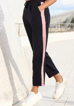 Strandmode|Hosen|Vivance Schlupfhose schwarz-mauve