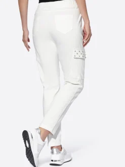 Hosen|heine Schlupfhose mit vorverlegter Seitennaht ecru