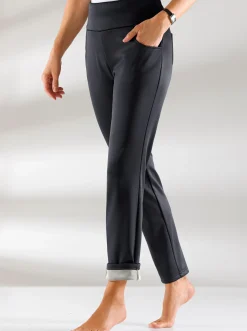 Hosen| Schlupfhose mit wärmender Fleece-Innenseite schwarz