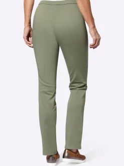 Jeans| Schlupfjeans mit seitlichem Einsatz khaki