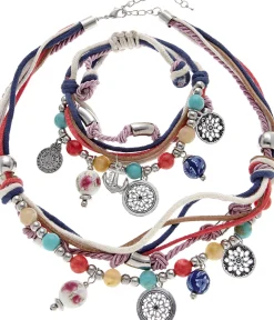 Schmuck|LASCANA Schmuckset blau-rot-weiß/rot/weiß