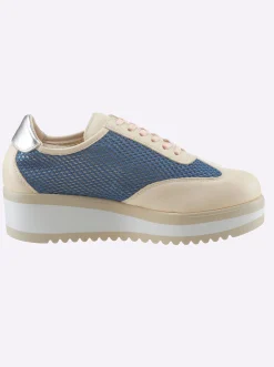 Sneakers & Schnürer|heine Schnürer beige-blau