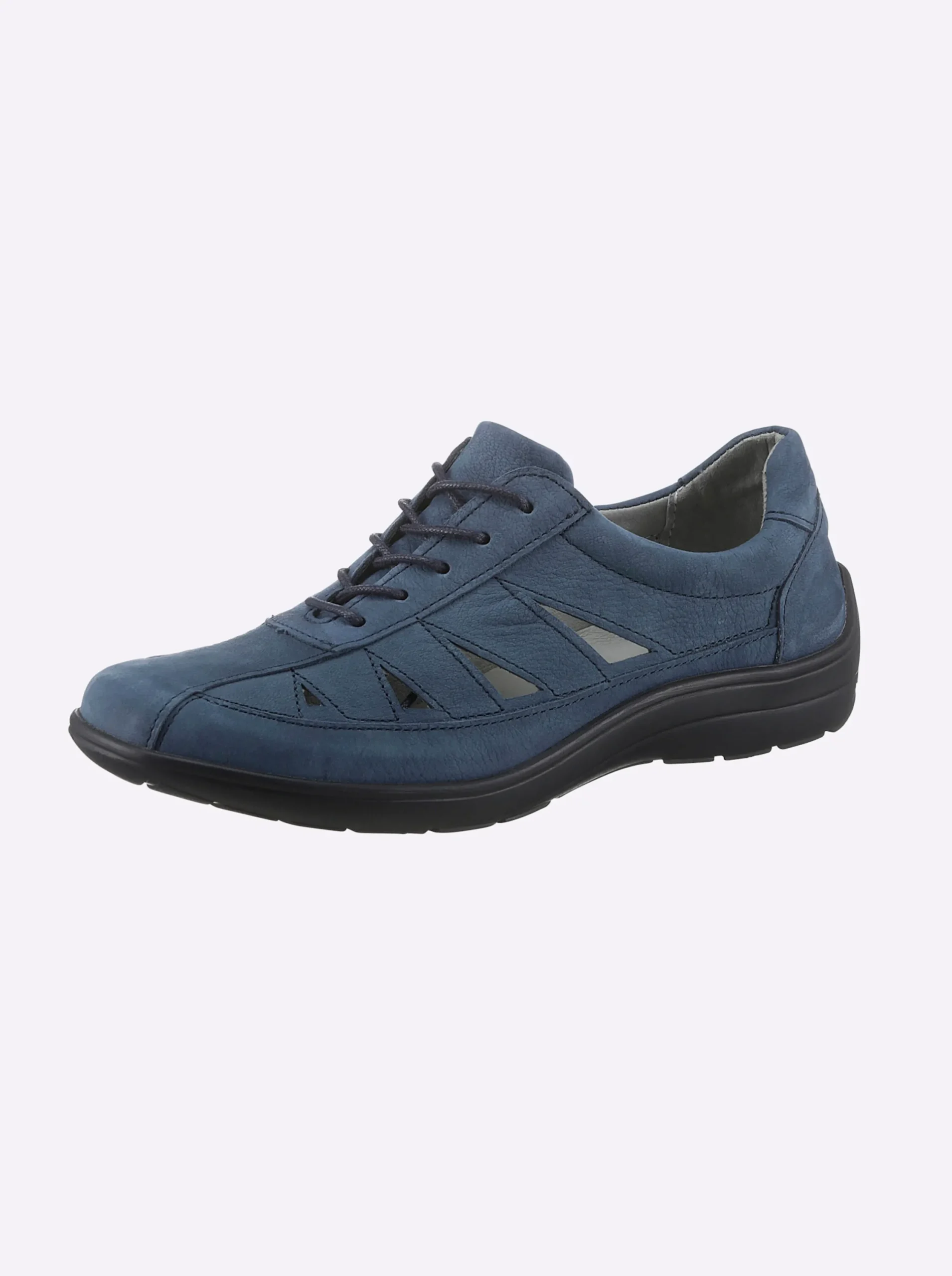 Sneakers & Schnürer|airsoft comfort+ Schnürschuh aus Nubukleder jeansblau