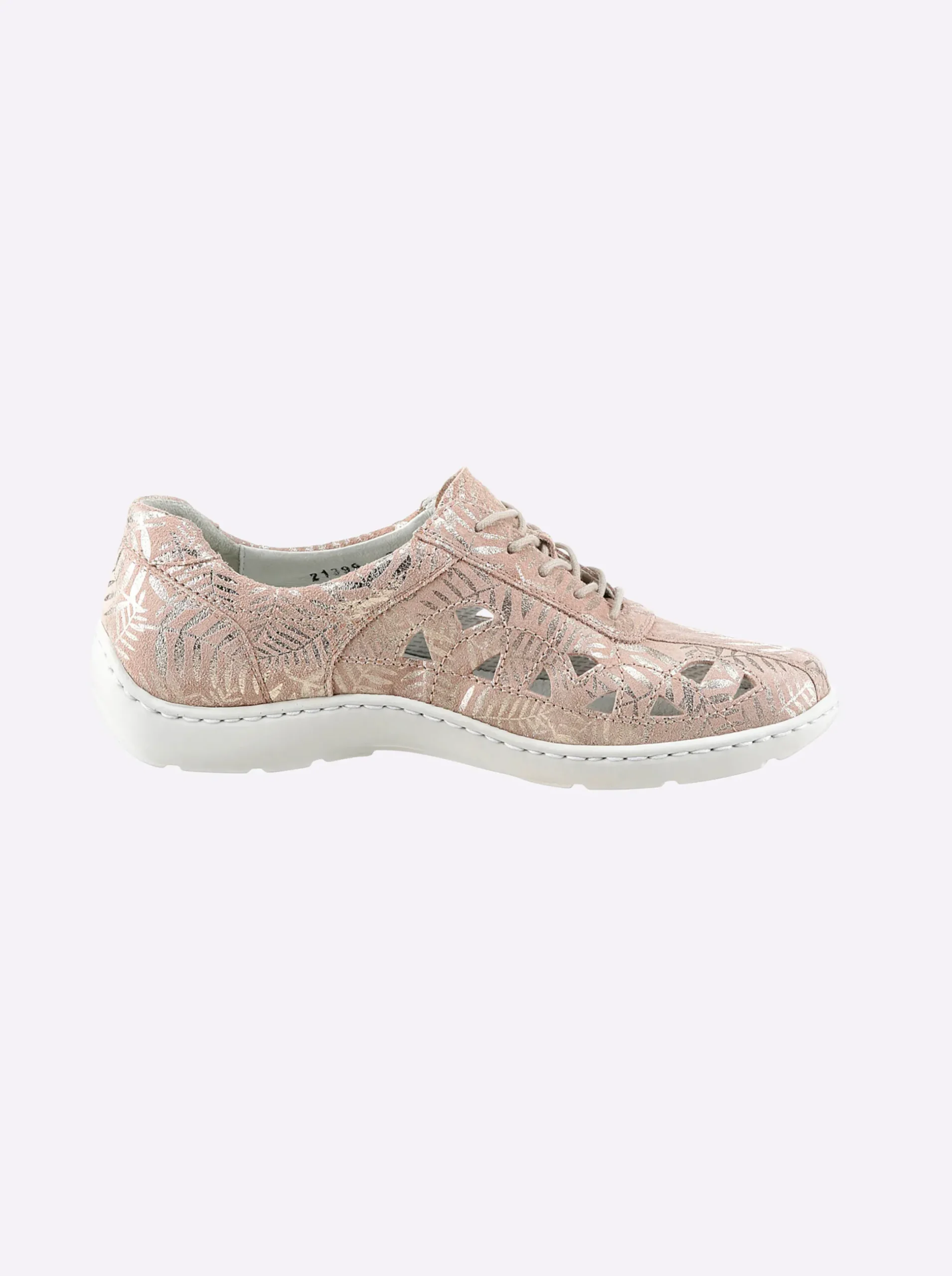 Sneakers & Schnürer|Waldläufer Schnürschuh mit Perforation und Glanz-Akzenten beige
