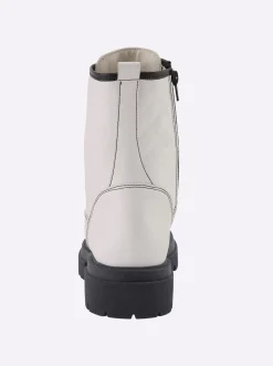 Stiefeletten|Stiefel|heine Schnürstiefelette weiß-schwarz