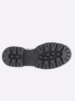 Stiefeletten|Stiefel|heine Schnürstiefelette weiß-schwarz