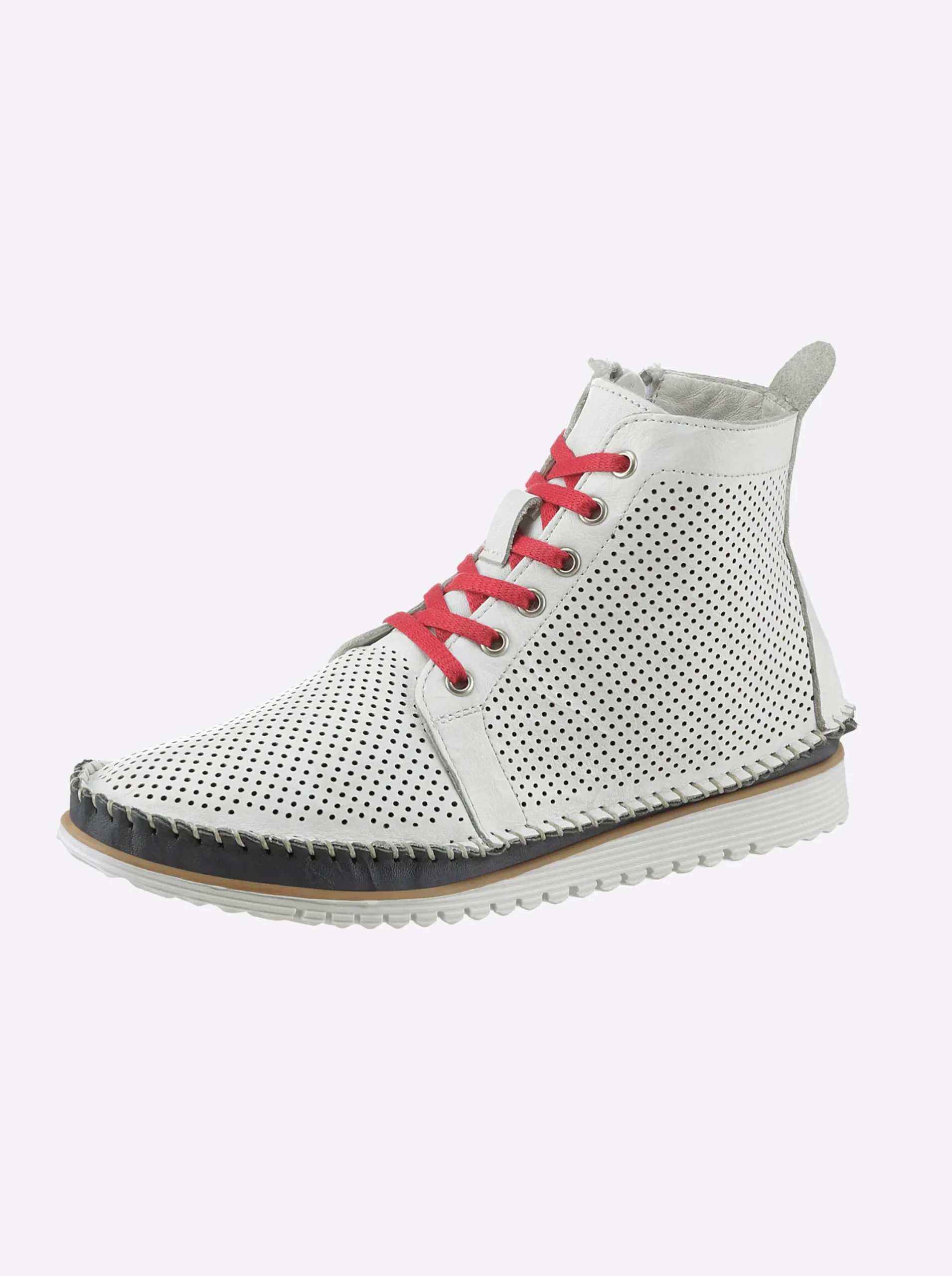 Stiefeletten|Stiefel|Andrea Conti Schnürstiefelette weiß-rot