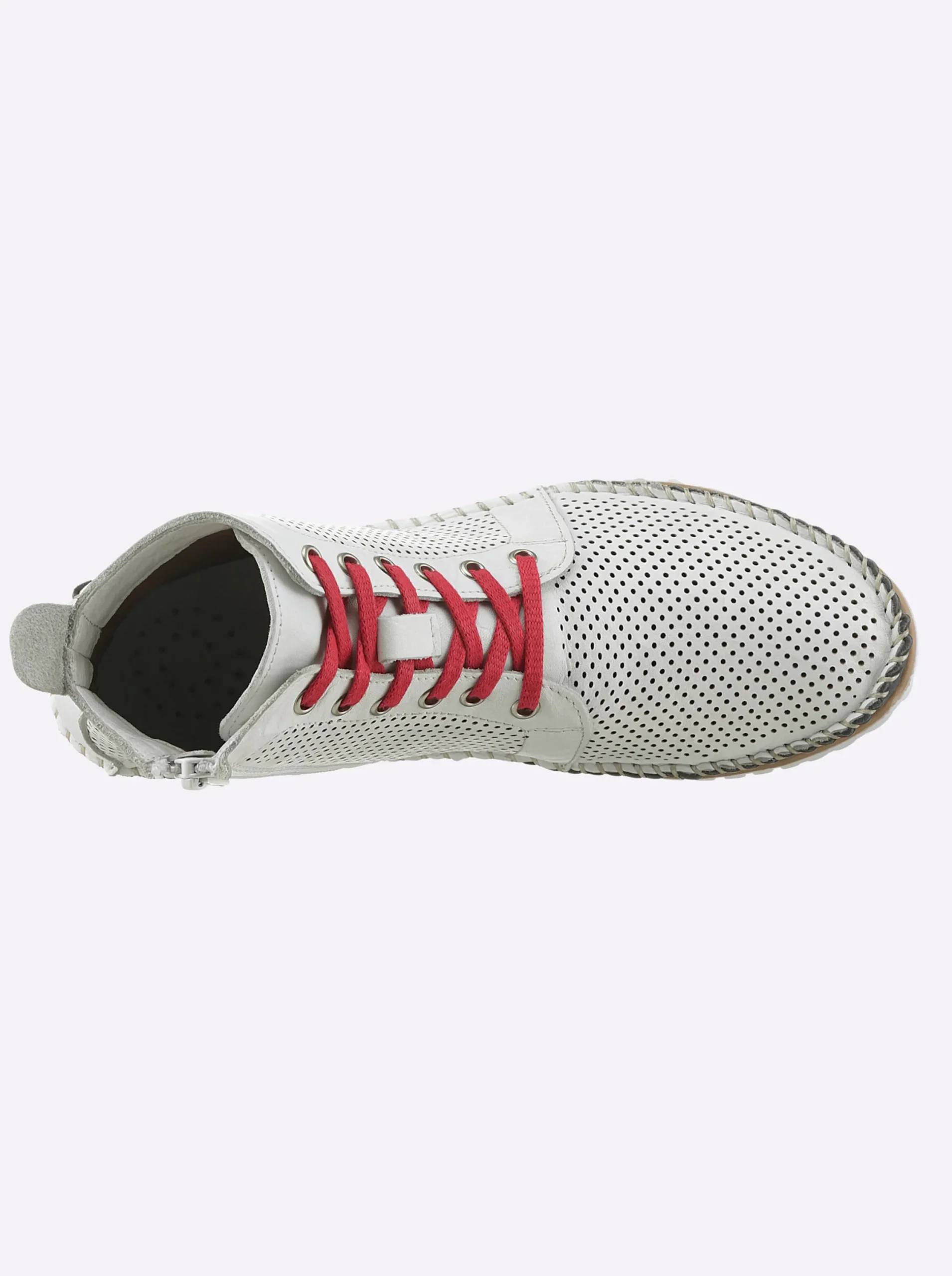 Stiefeletten|Stiefel|Andrea Conti Schnürstiefelette weiß-rot