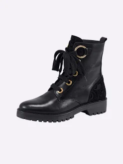 Stiefeletten|Stiefel|heine Schnürstiefelette schwarz