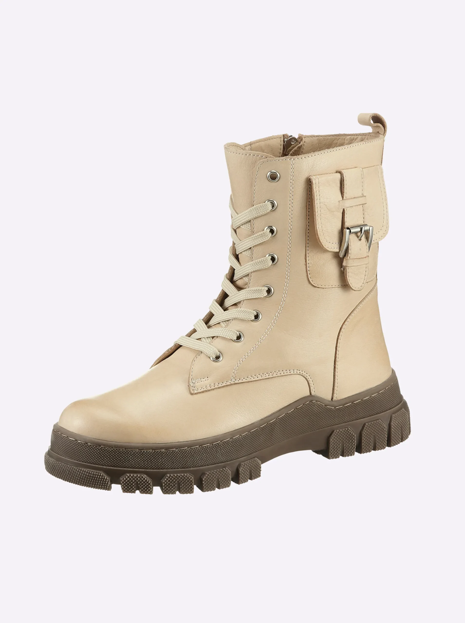 Stiefeletten|Stiefel|Andrea Conti Schnürstiefelette creme