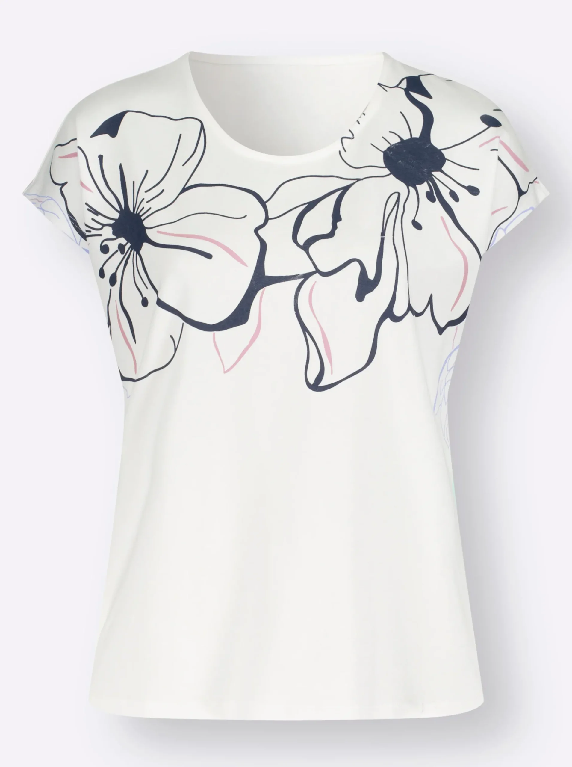 Shirts| Shirt ecru-rosé-bedruckt