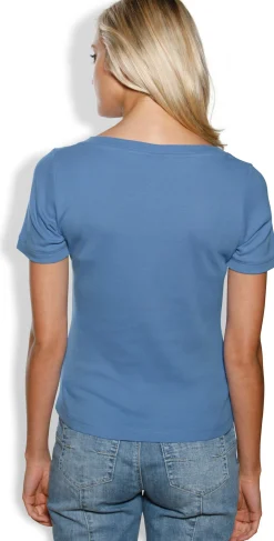 Basics|Shirts|heine Shirt aus Rippenware azurblau