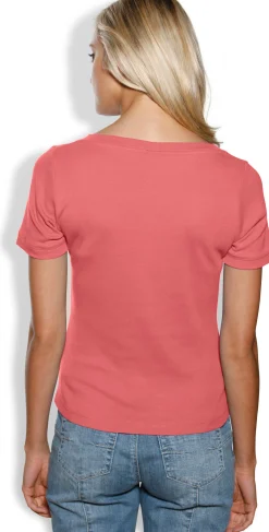 Basics|heine Shirt aus Rippenware koralle