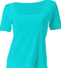 Strandmode|Shirts|heine Shirt aus Rippenware aqua