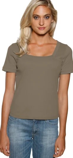 Basics|Shirts|heine Shirt aus Rippenware oliv