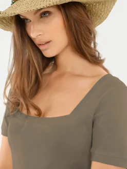 Basics|Shirts|heine Shirt aus Rippenware oliv