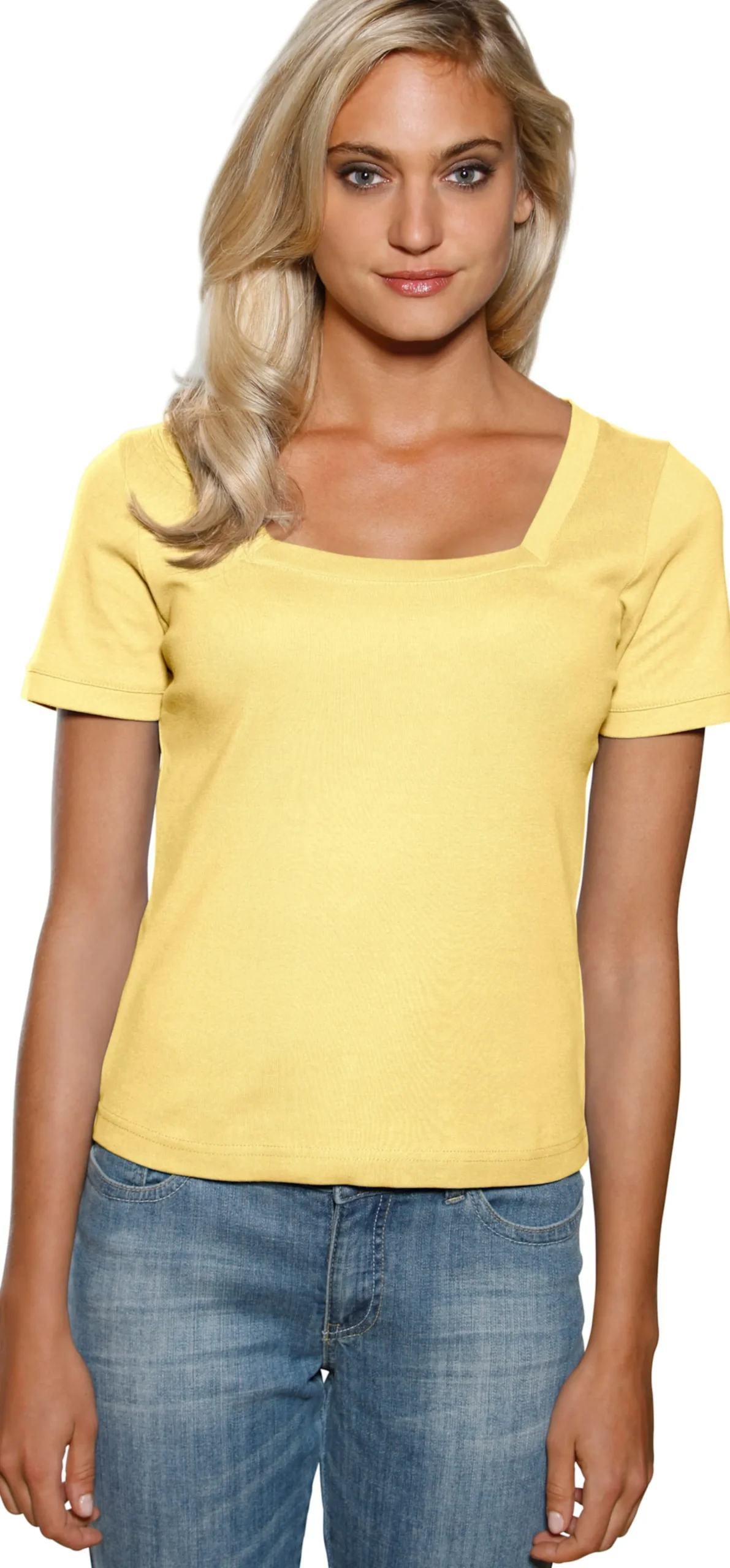 Shirts|heine Shirt aus Rippenware gelb