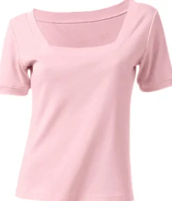 Basics|heine Shirt aus Rippenware rosé