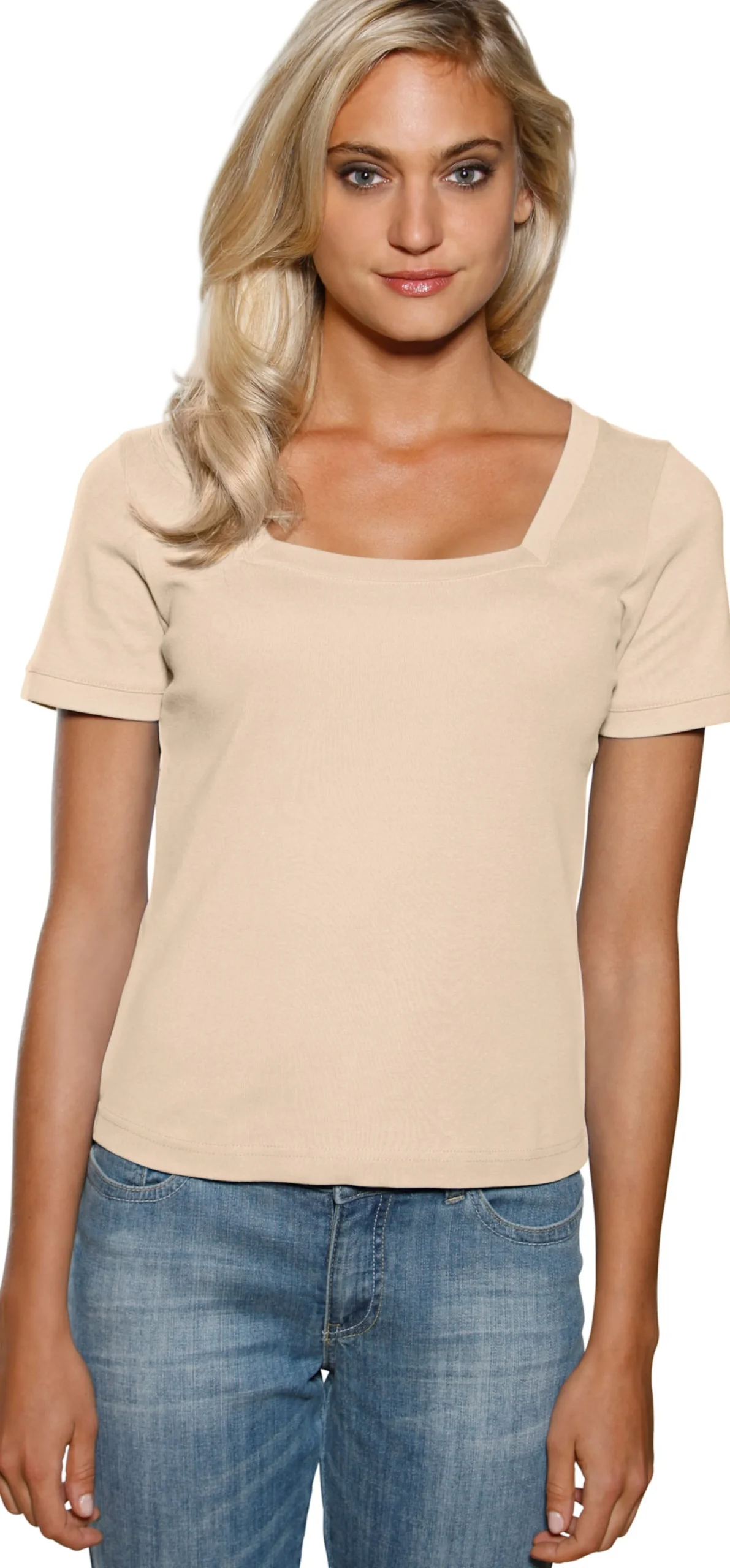 Basics|Shirts|heine Shirt aus Rippenware beige