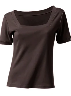Strandmode|heine Shirt aus Rippenware schokobraun
