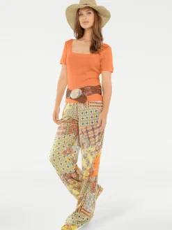 Strandmode|Basics|heine Shirt aus Rippenware orange