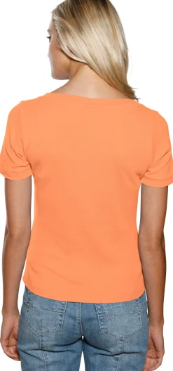 Strandmode|Basics|heine Shirt aus Rippenware orange