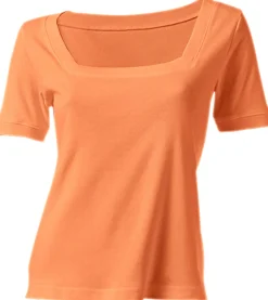 Strandmode|Basics|heine Shirt aus Rippenware orange
